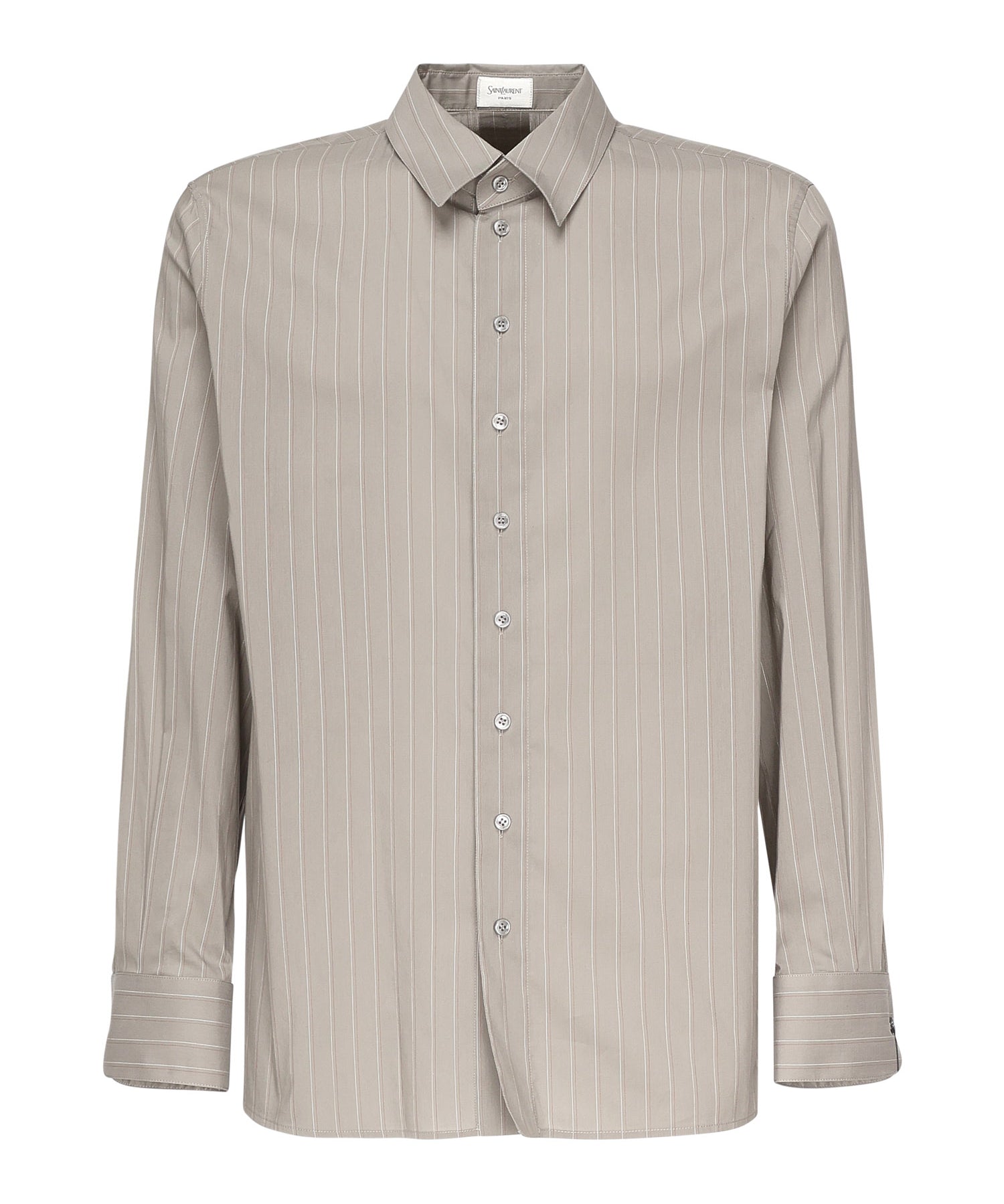 Camicia in cotone a righe e voile di seta 813932 Y2L951583 SAINT LAURENT 