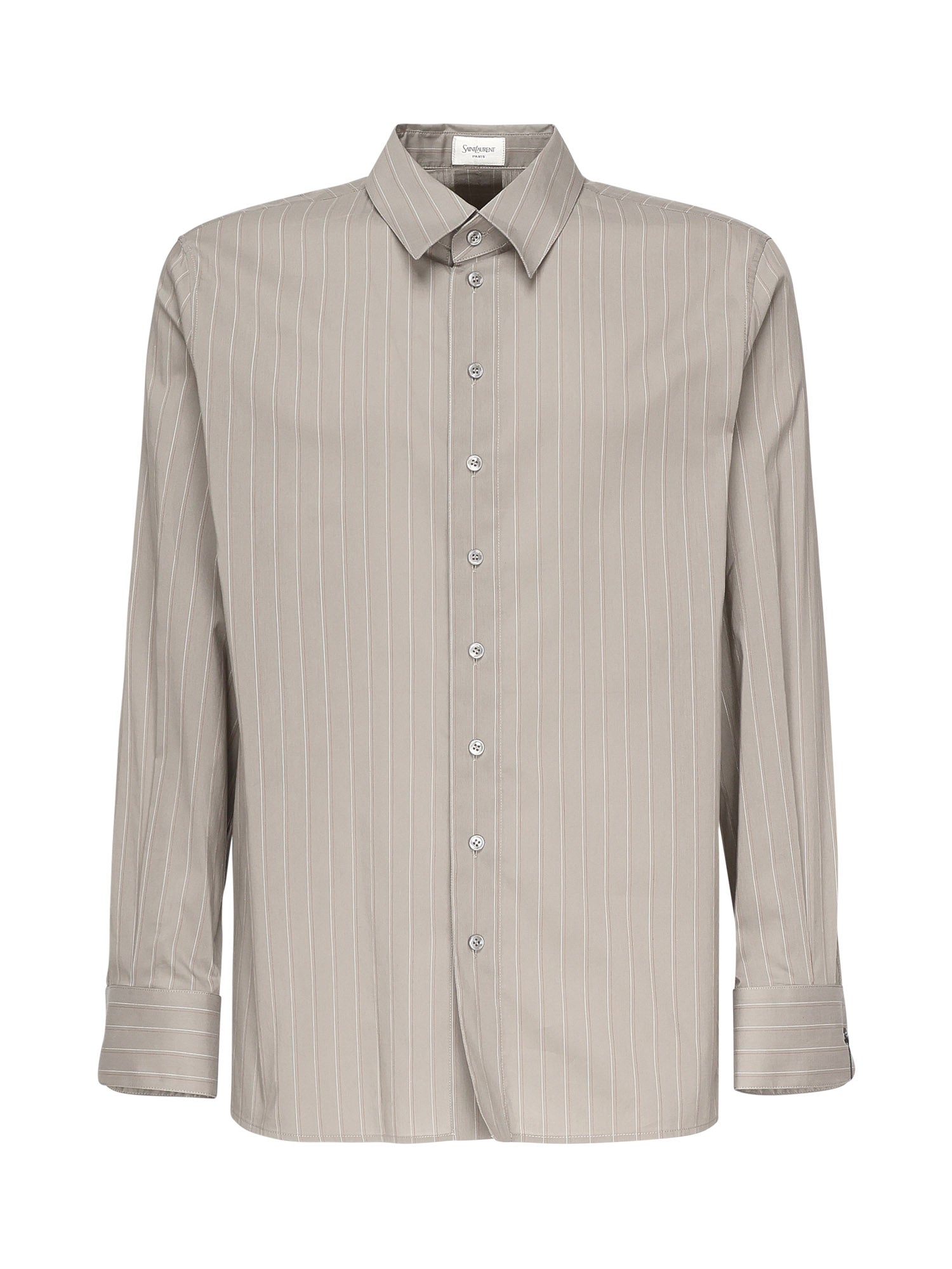 Camicia in cotone a righe e voile di seta 813932 Y2L951583 SAINT LAURENT 
