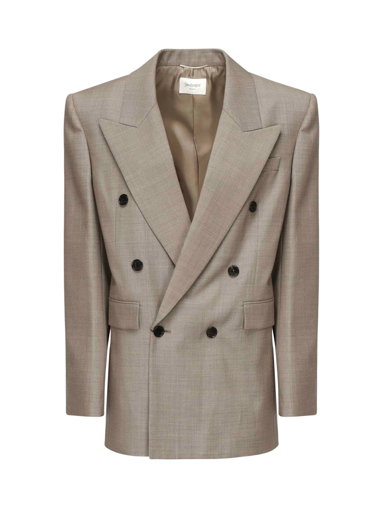 Giacca doppiopetto in lana 821942 Y1I251506 SAINT LAURENT 
