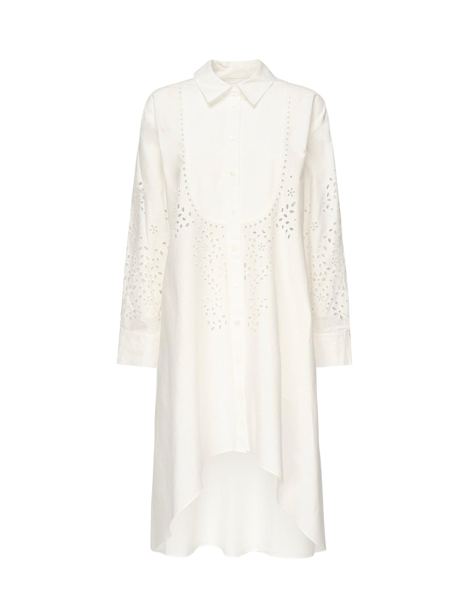Abito camicia ricamato SS25134S CREAM SELF-PORTRAIT 