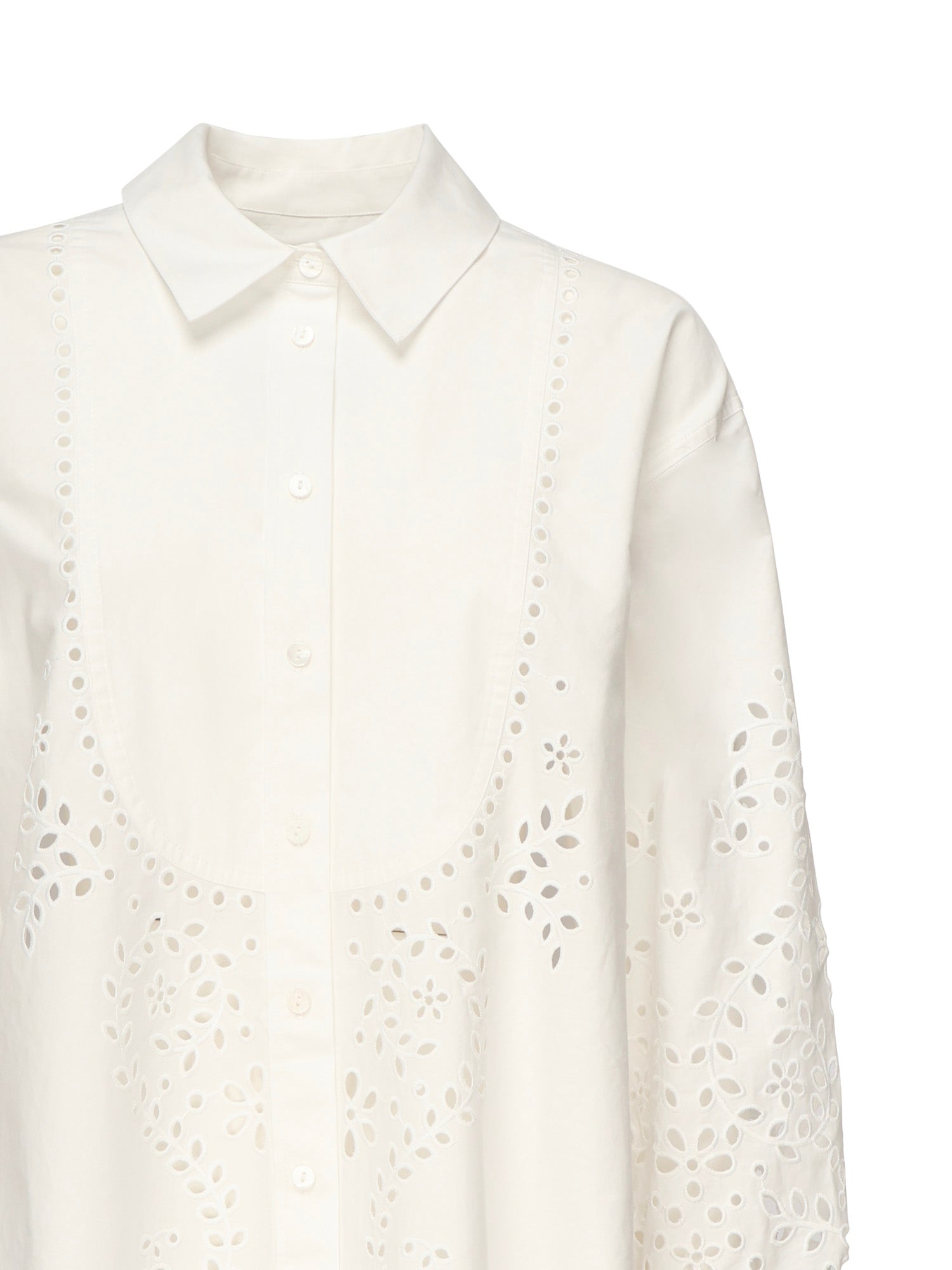 Abito camicia ricamato SS25134S CREAM SELF-PORTRAIT 