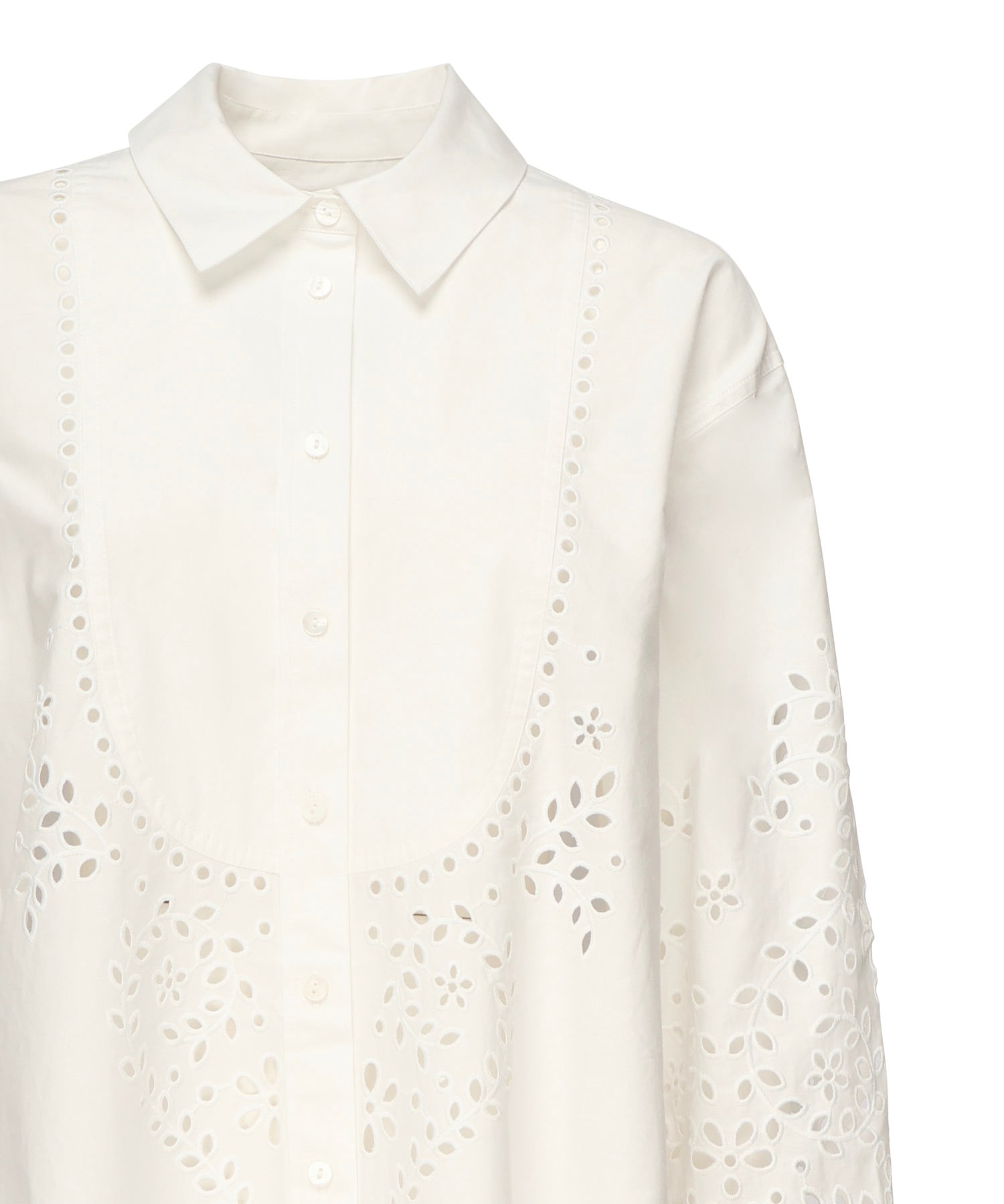 Abito camicia ricamato SS25134S CREAM SELF-PORTRAIT 