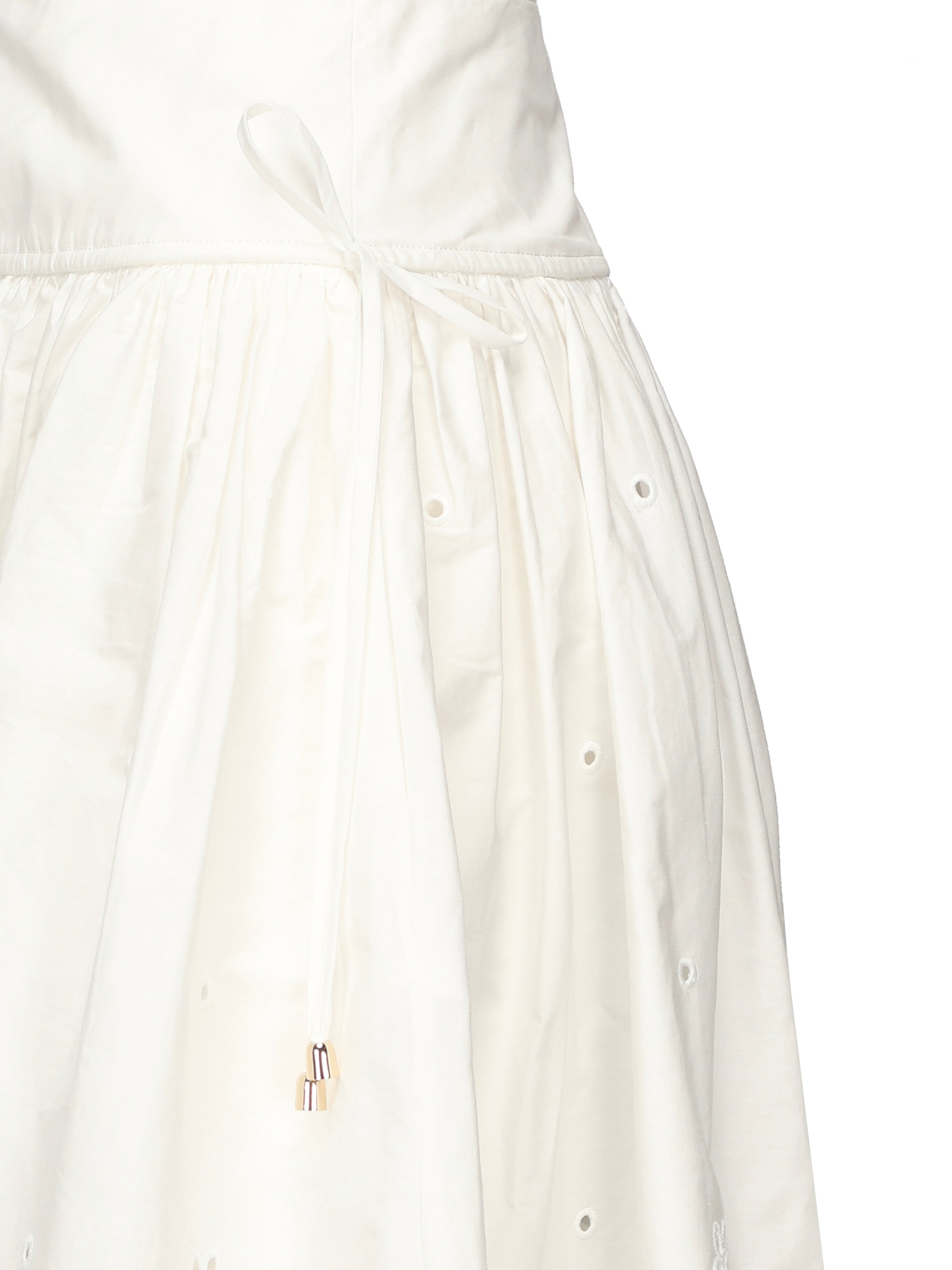 Gonna midi ricamata in cotone SS25137MSK WHITE SELF-PORTRAIT 