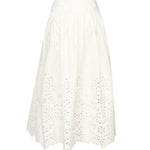 Gonna midi ricamata in cotone SS25137MSK WHITE SELF-PORTRAIT 