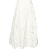 Gonna midi ricamata in cotone SS25137MSK WHITE SELF-PORTRAIT 