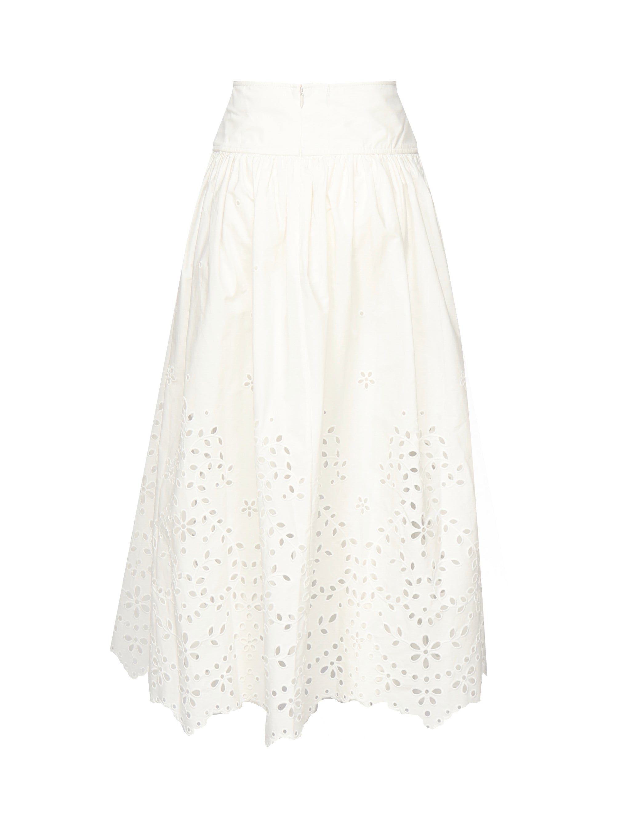 Gonna midi ricamata in cotone SS25137MSK WHITE SELF-PORTRAIT 