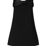Mini abito a fascia in crepe RS25121S BL SELF-PORTRAIT 