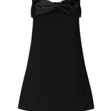 Mini abito a fascia in crepe RS25121S BL SELF-PORTRAIT 