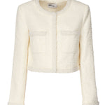 Giacca in bouclé crema con bordo di perle RS25164J C SELF-PORTRAIT 