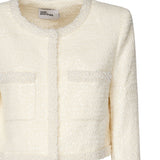 Giacca in bouclé crema con bordo di perle RS25164J C SELF-PORTRAIT 