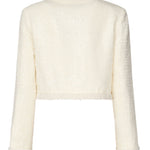 Giacca in bouclé crema con bordo di perle RS25164J C SELF-PORTRAIT 