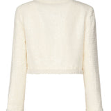 Giacca in bouclé crema con bordo di perle RS25164J C SELF-PORTRAIT 