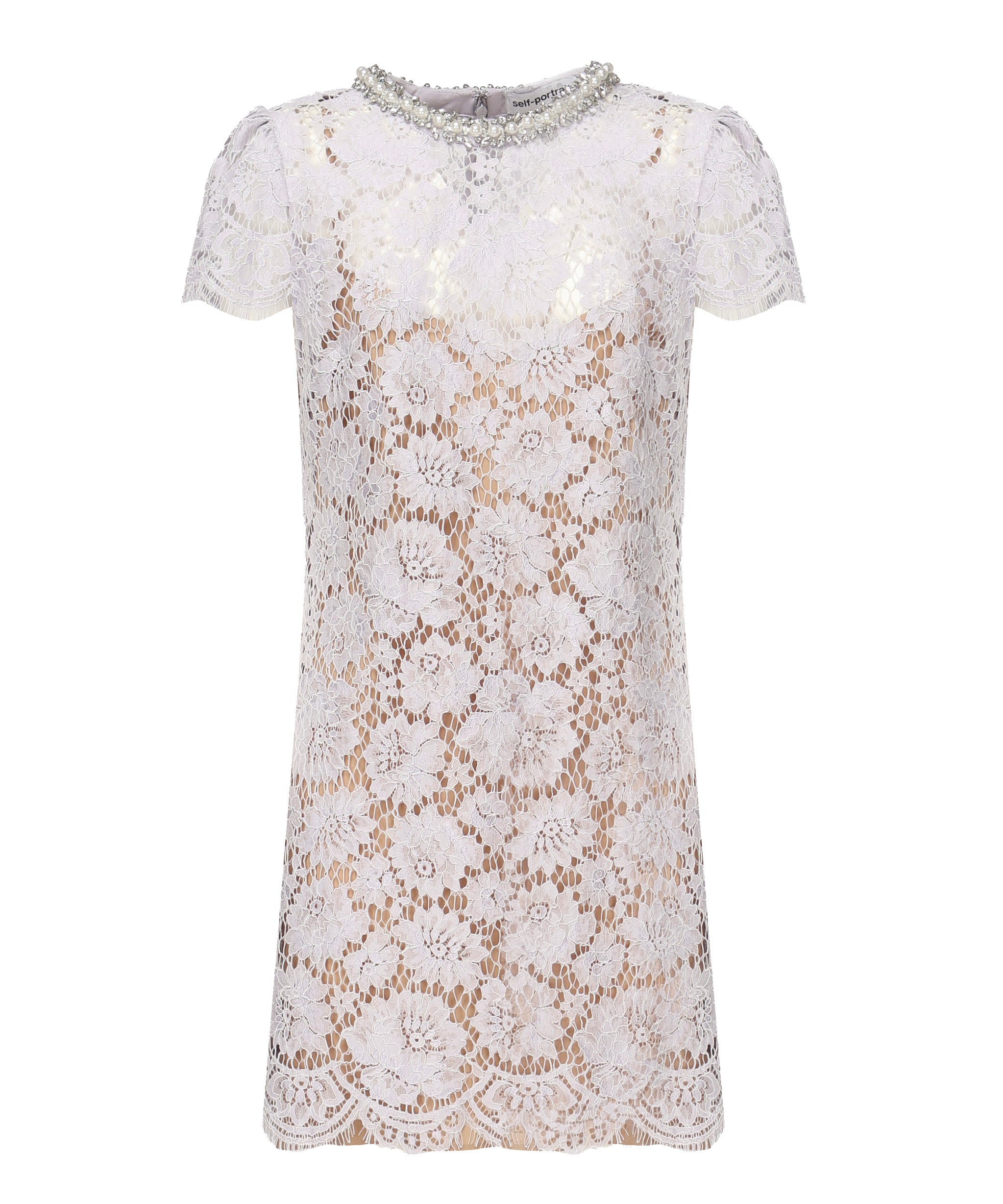 Mini abito in pizzo SS25049S LILAC SELF-PORTRAIT 