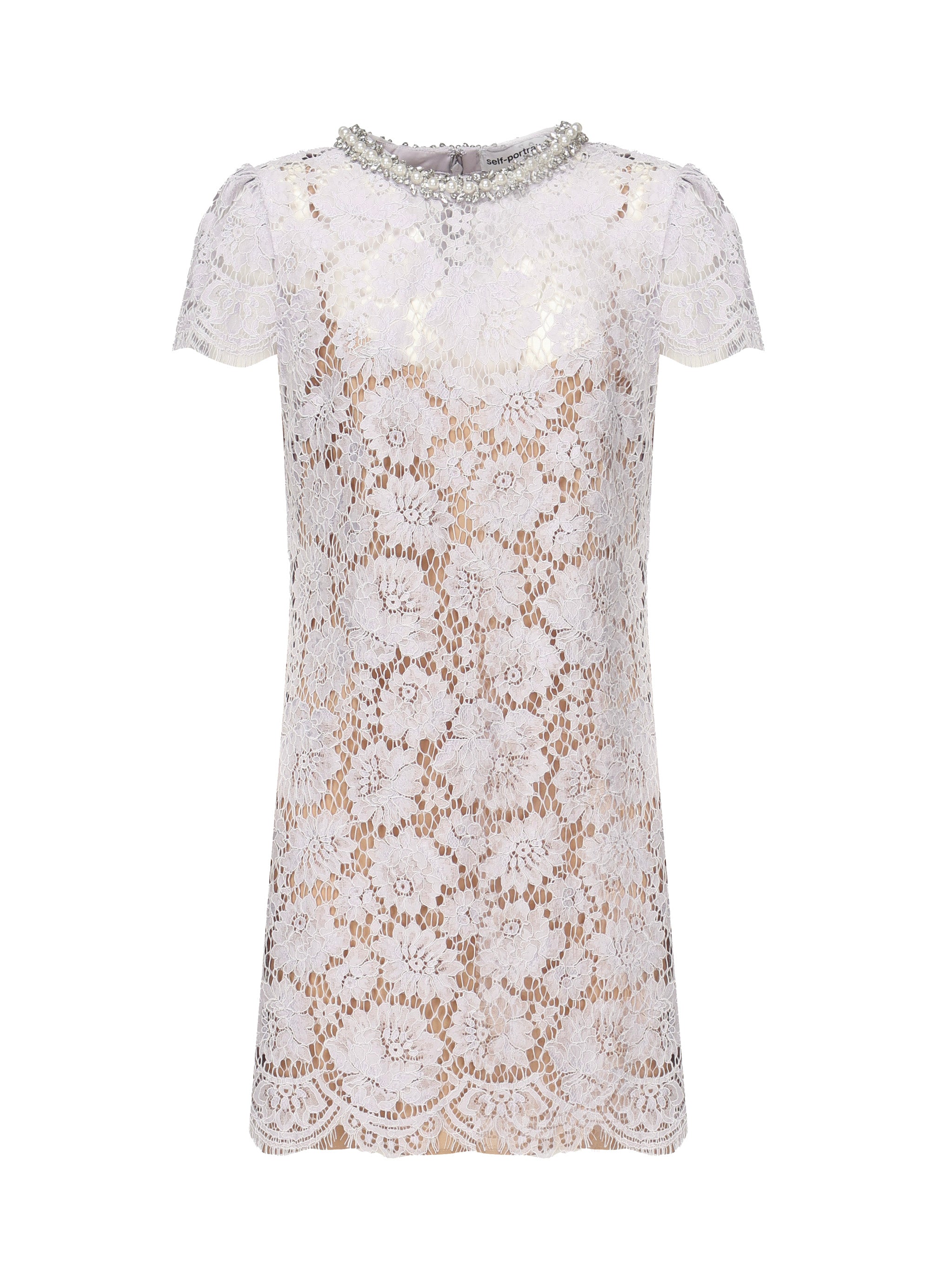 Mini abito in pizzo SS25049S LILAC SELF-PORTRAIT 