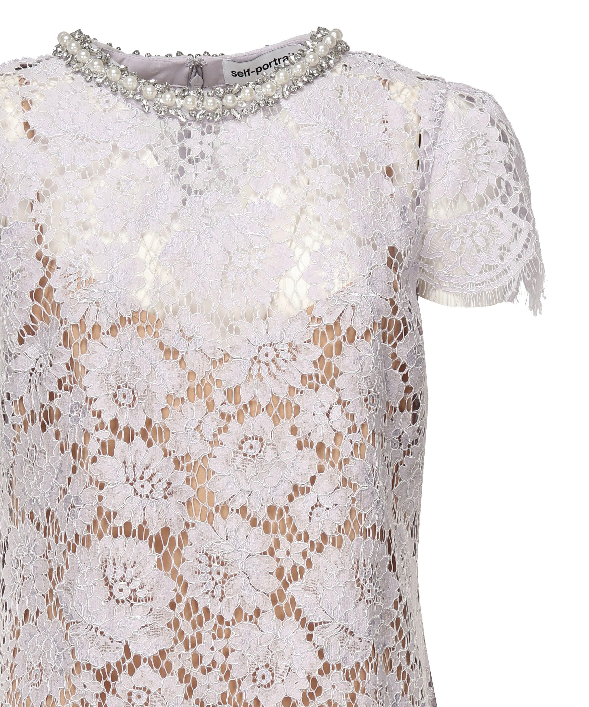 Mini abito in pizzo SS25049S LILAC SELF-PORTRAIT 