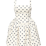 Mini abito in raso a pois SS25092S CREAM SELF-PORTRAIT 