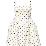 Mini abito in raso a pois SS25092S CREAM SELF-PORTRAIT 