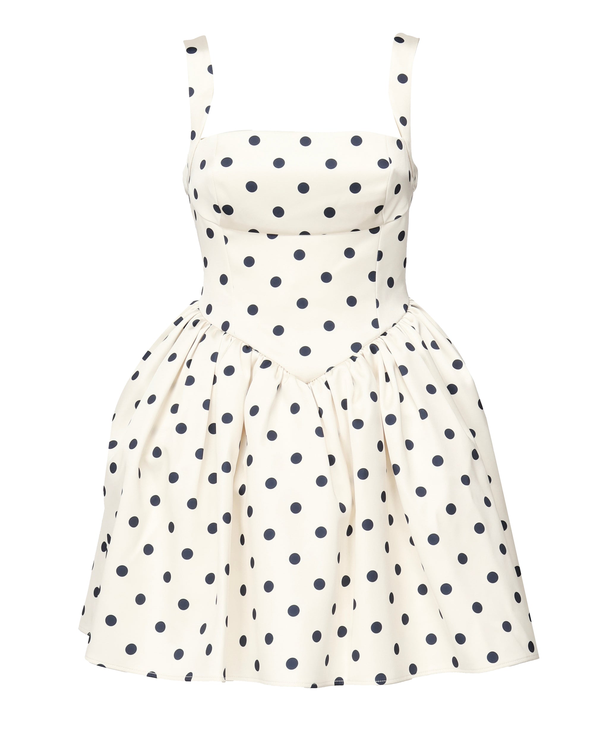 Mini abito in raso a pois SS25092S CREAM SELF-PORTRAIT 
