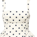 Mini abito in raso a pois SS25092S CREAM SELF-PORTRAIT 