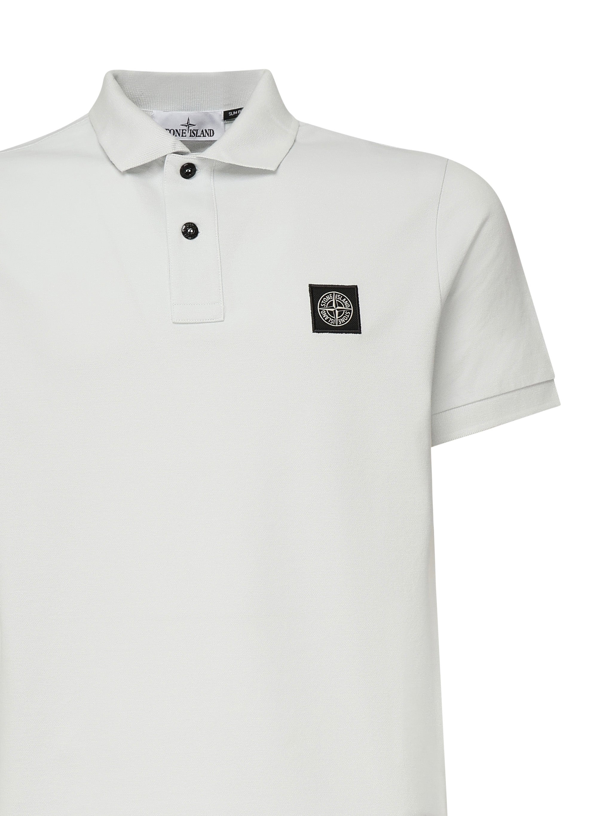 Polo in piqué stretch con patch logo K1S1522002SC S0017V0041 STONE ISLAND 