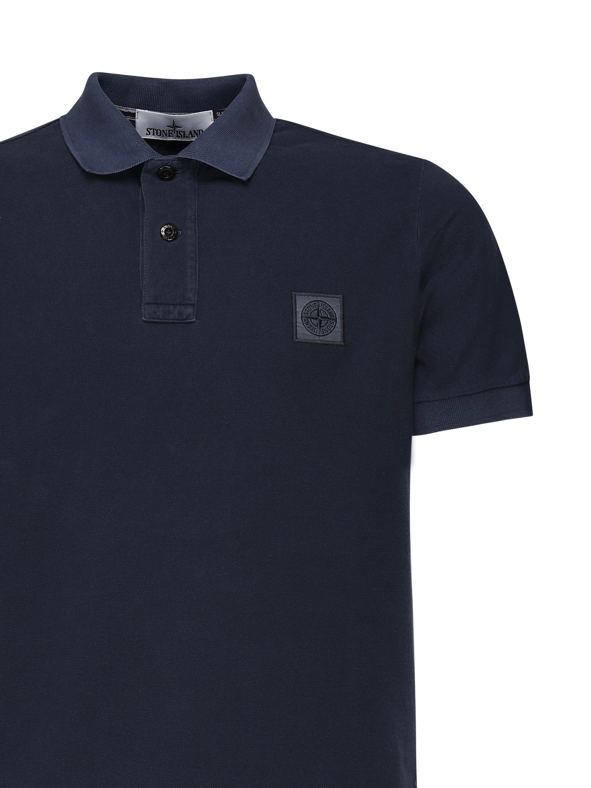 Polo in piqué stretch con patch logo K1S1522002SC S0067V0028 STONE ISLAND 
