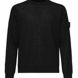 Maglia girocollo nero in lana leggera<BR/> K1S155100066 S00FCV0029 STONE ISLAND 