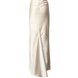 Gonna lunga in raso T170351A TNP229IVORY THE ANDAMANE 
