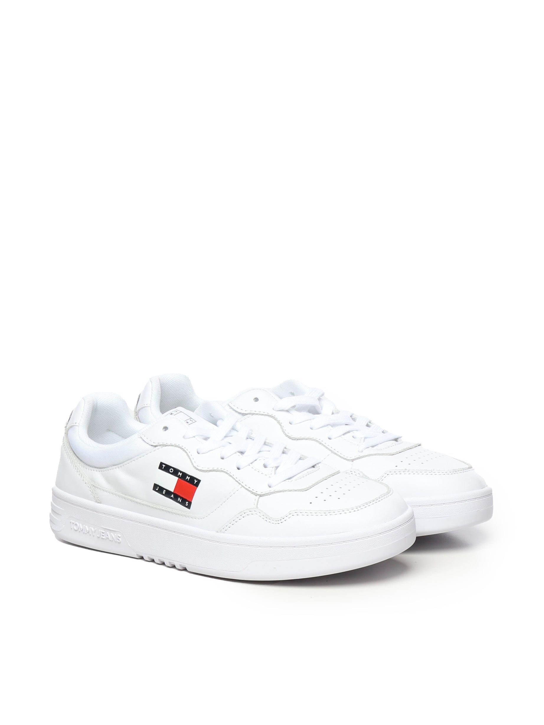 Sneakers in pelle con logo EM0EM01443 YBR TOMMY HILFIGER 