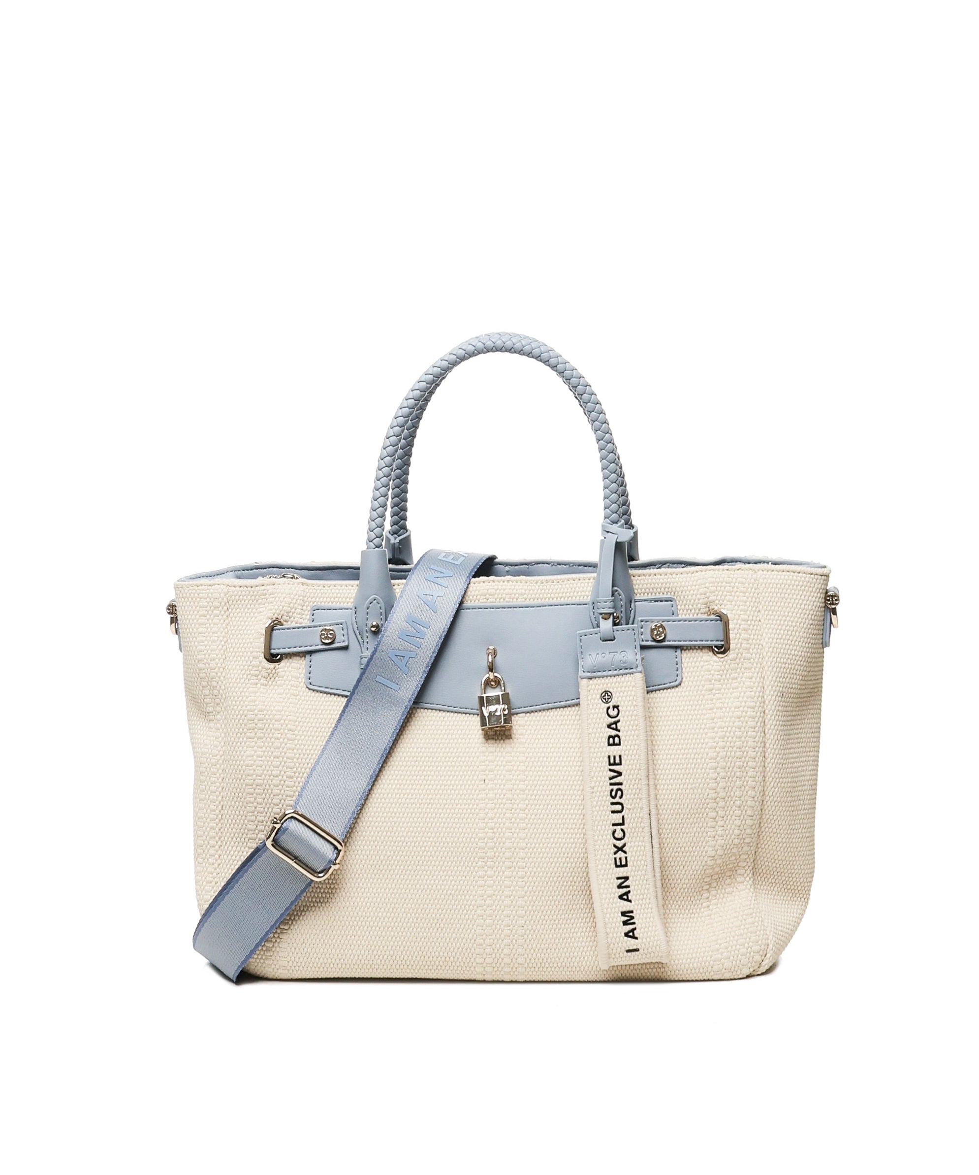 Borsa a spalla Rebecca 73BS8VY01 REBECCAOFF WHITE/AZZURRO V° 73 