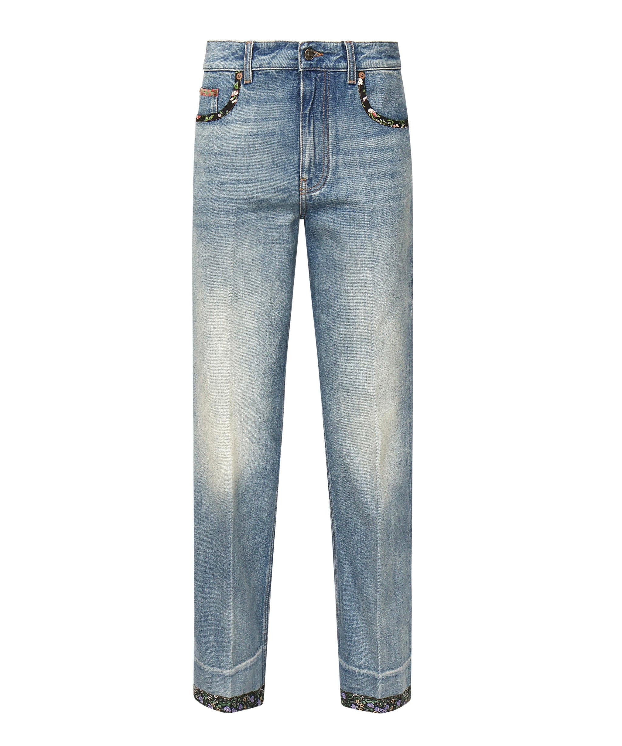 Jeans in denim con bordi stampati 6B0DD19X 94V558 VALENTINO GARAVANI 