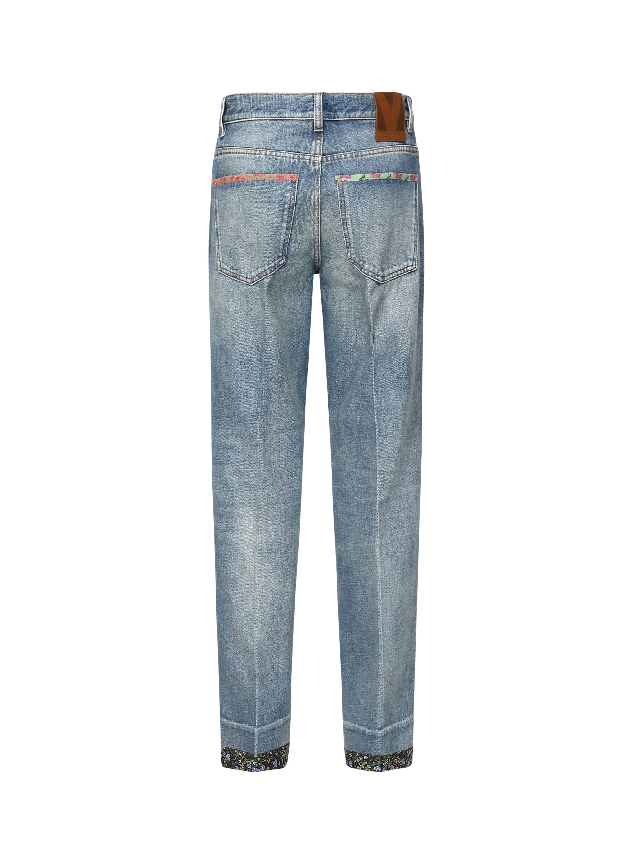 Jeans in denim con bordi stampati 6B0DD19X 94V558 VALENTINO GARAVANI 