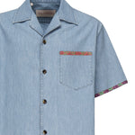 Camicia in denim con finiture stampa floreale 6V0DB04L ALM508 VALENTINO GARAVANI 