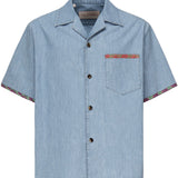 Camicia in denim con finiture stampa floreale 6V0DB04L ALM508 VALENTINO GARAVANI 