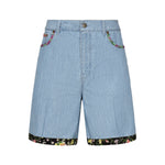 Shorts in denim con fondo stampa floreale 6V0DD04H ALM508 VALENTINO GARAVANI 