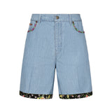 Shorts in denim con fondo stampa floreale 6V0DD04H ALM508 VALENTINO GARAVANI 