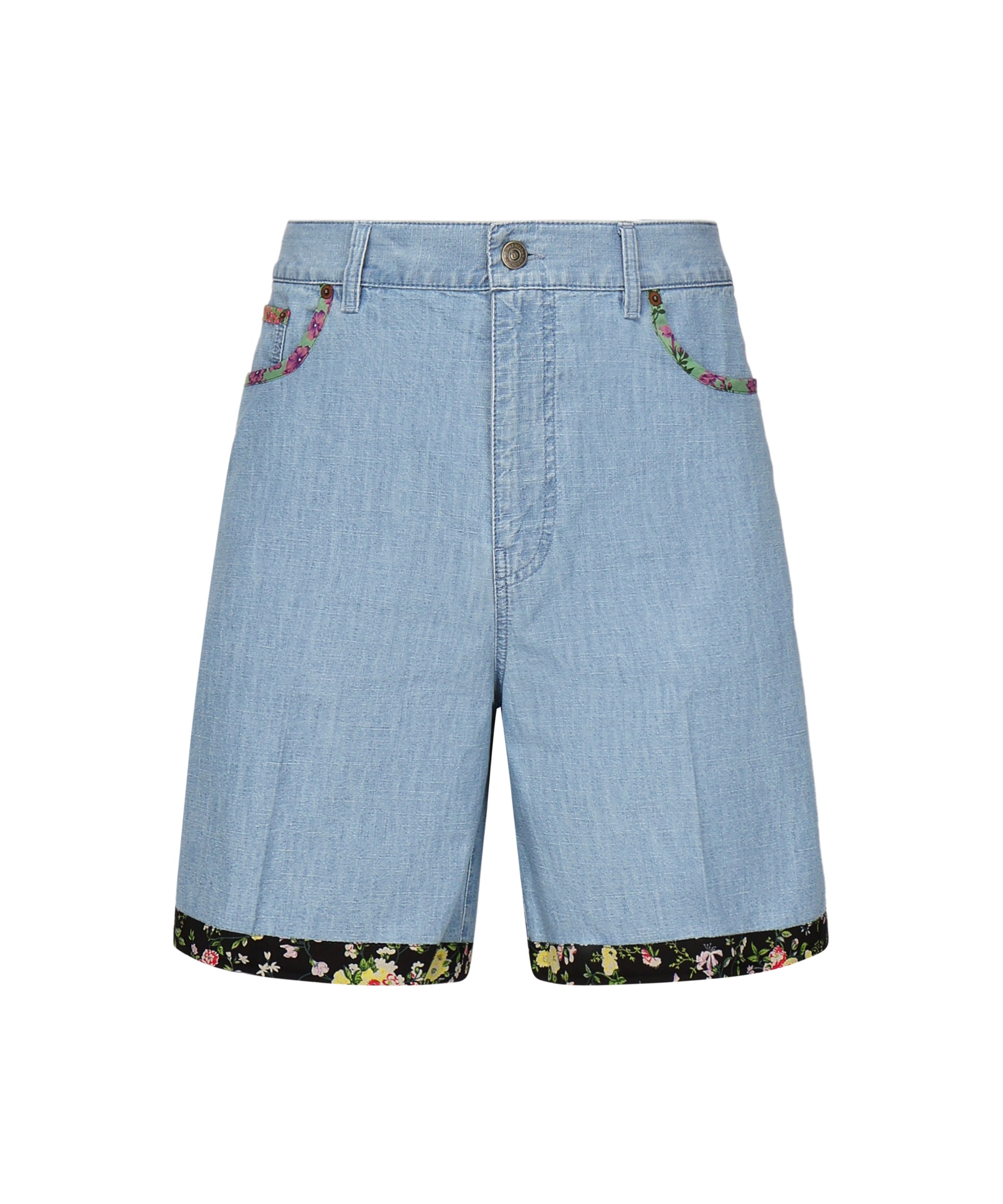 Shorts in denim con fondo stampa floreale 6V0DD04H ALM508 VALENTINO GARAVANI 