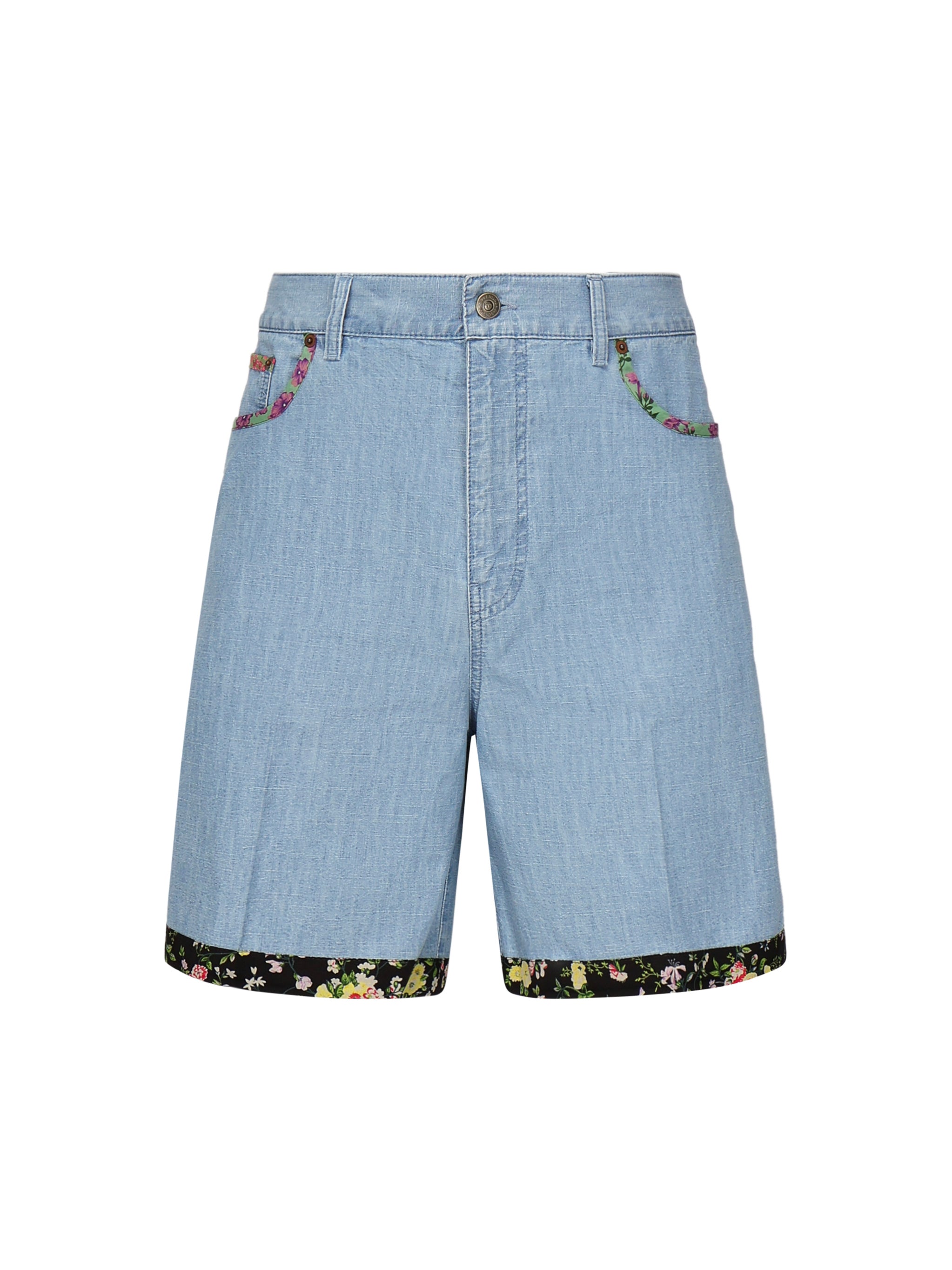 Shorts in denim con fondo stampa floreale 6V0DD04H ALM508 VALENTINO GARAVANI 