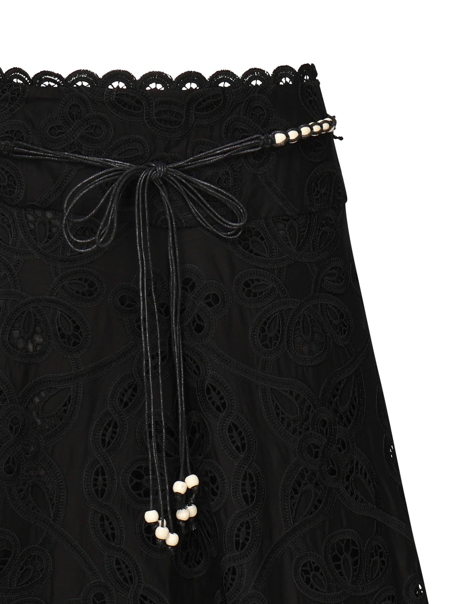 Gonna midi Rhiannon con ricamo 4248SSS251 BLK ZIMMERMANN 