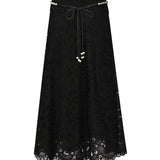 Gonna midi Rhiannon con ricamo 4248SSS251 BLK ZIMMERMANN 