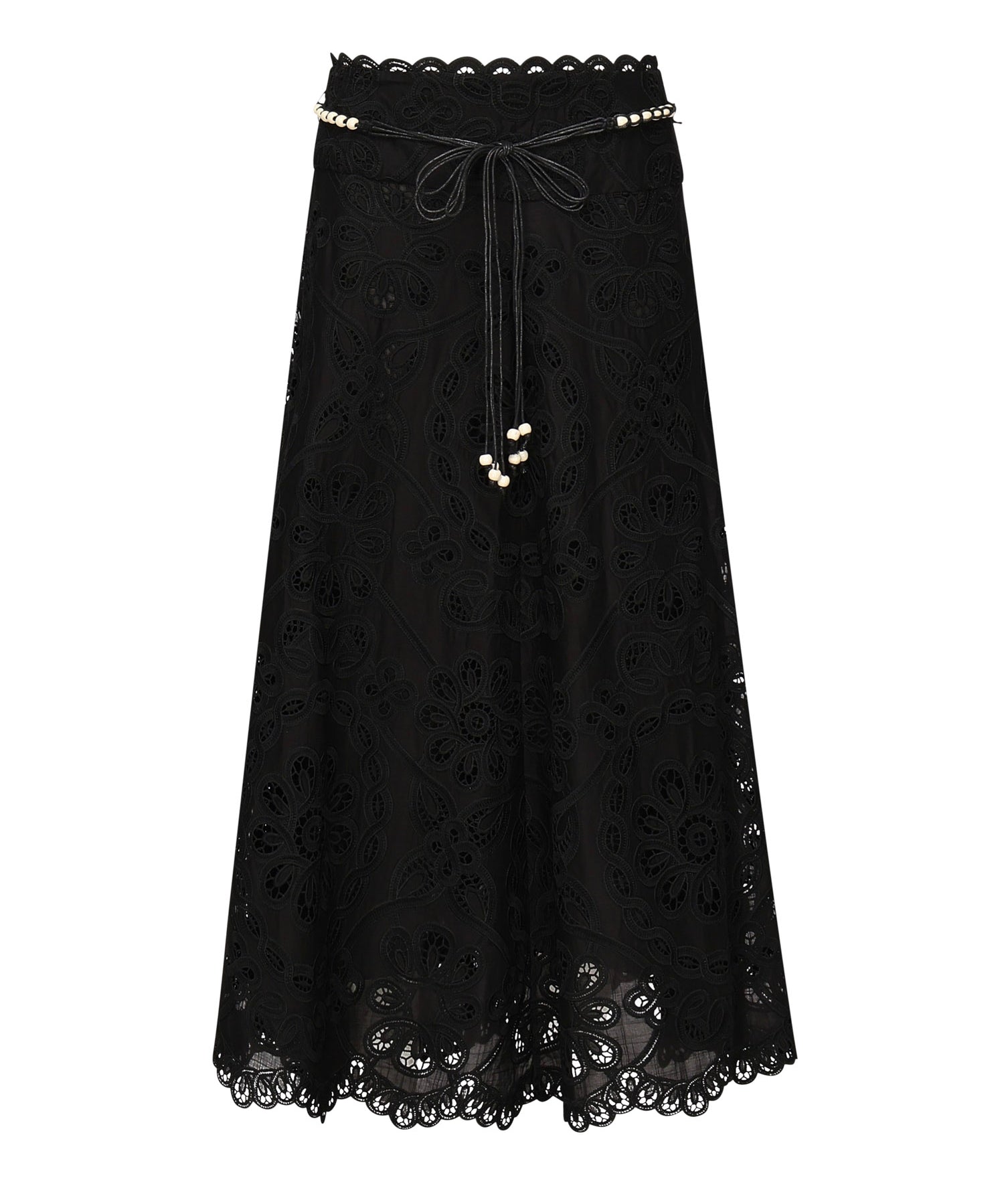 Gonna midi Rhiannon con ricamo 4248SSS251 BLK ZIMMERMANN 
