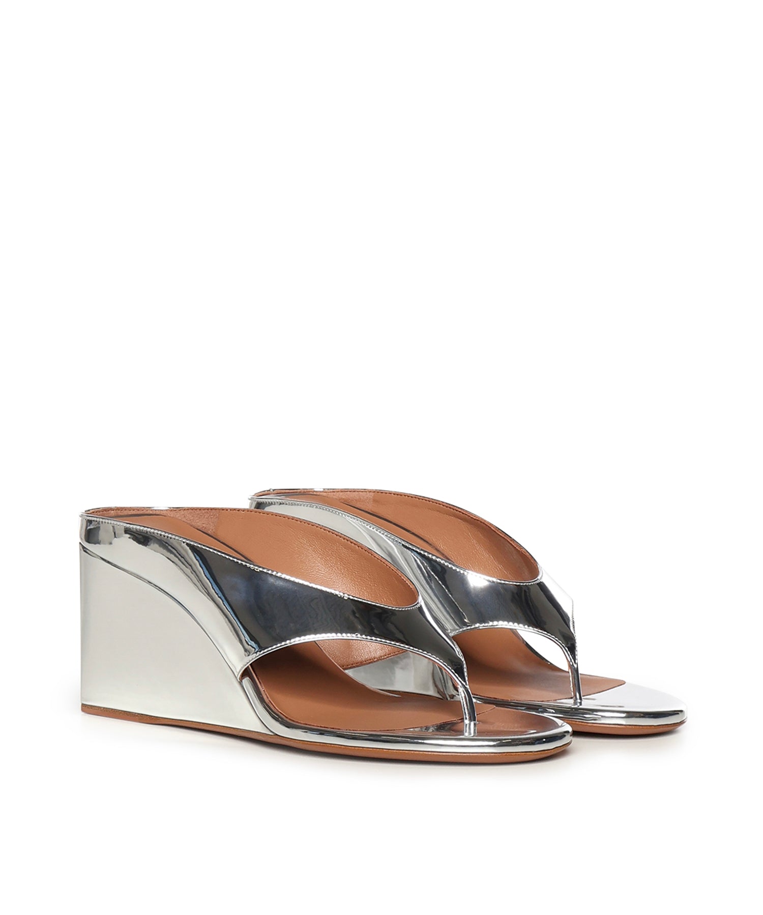 Mule infradito Cube in pelle specchiata AA3M105A047 090 ALAIA 