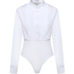 Body-camicia in popeline di cotone AA9B0416T611C 000 ALAIA 