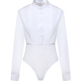 Body-camicia in popeline di cotone AA9B0416T611C 000 ALAIA 