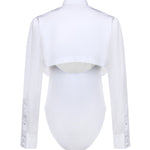 Body-camicia in popeline di cotone AA9B0416T611C 000 ALAIA 