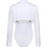 Body-camicia in popeline di cotone AA9B0416T611C 000 ALAIA 