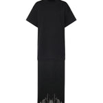 T-shirt in cotone con frange AA9I0029J103C 999 ALAIA 