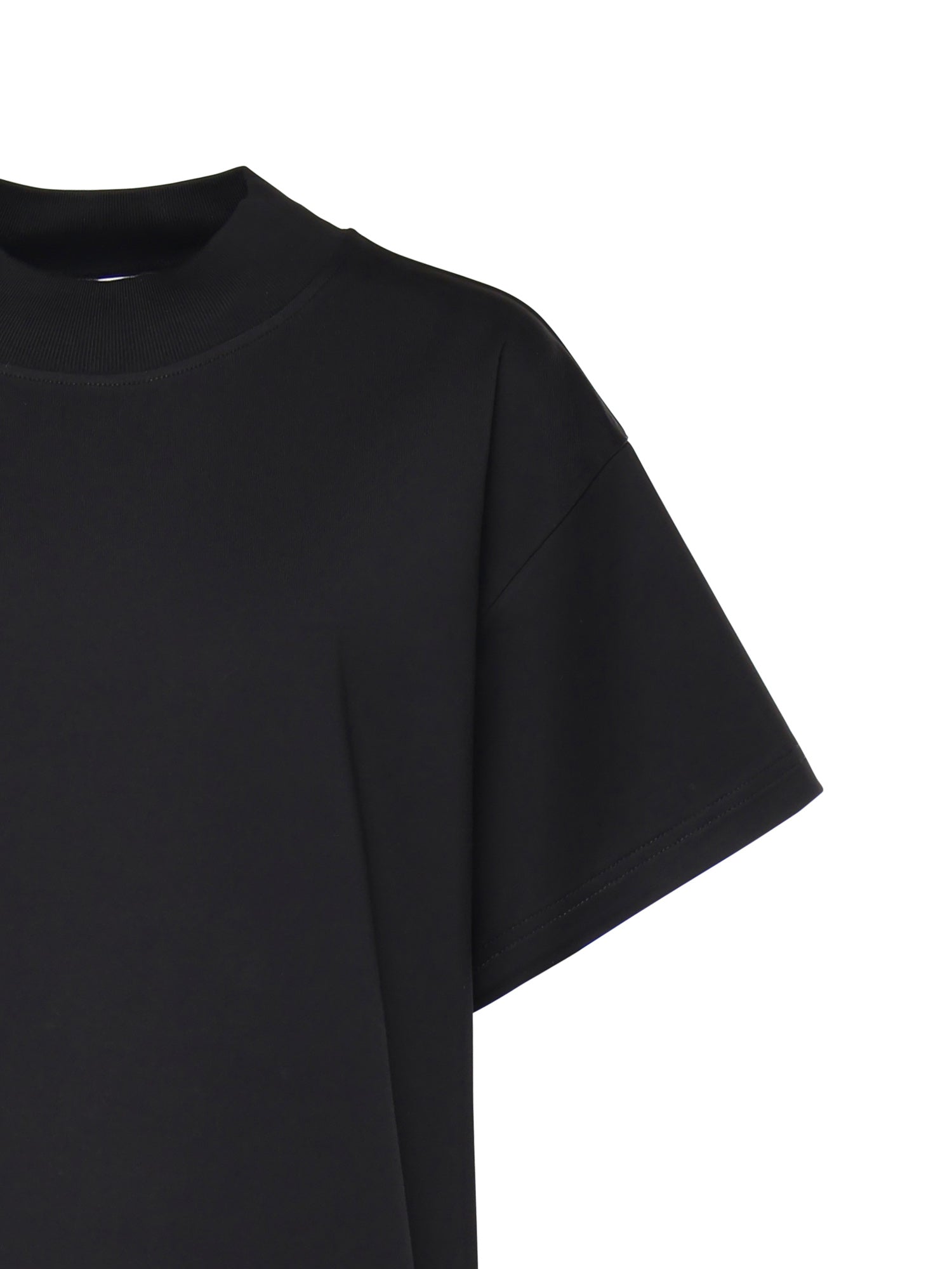 T-shirt in cotone con frange AA9I0029J103C 999 ALAIA 
