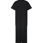 T-shirt in cotone con frange AA9I0029J103C 999 ALAIA 