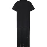 T-shirt in cotone con frange AA9I0029J103C 999 ALAIA 
