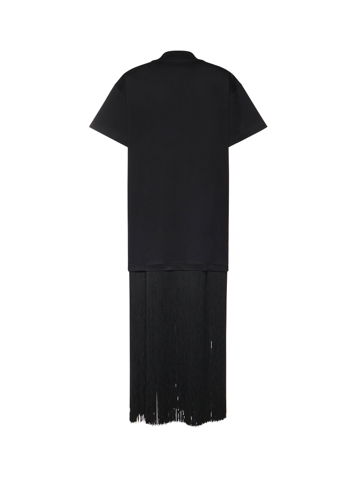 T-shirt in cotone con frange AA9I0029J103C 999 ALAIA 
